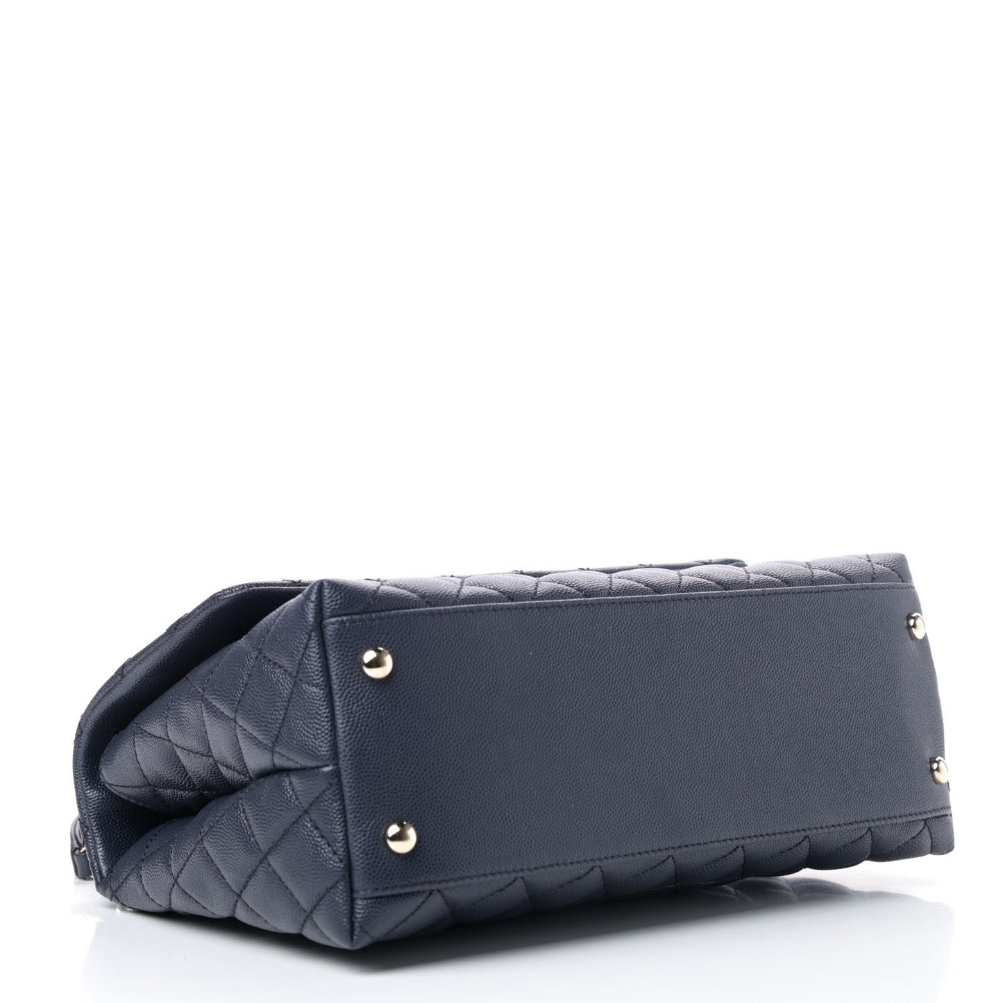 Caviar Quilted Small Coco Handle Flap Navy Blue