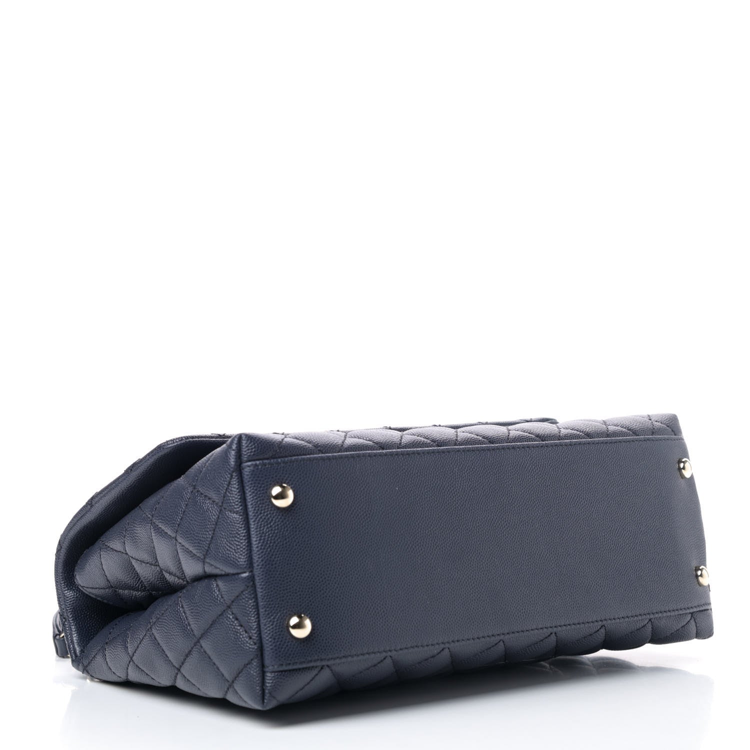 Chanel Caviar Quilted Small Coco Handle Flap Navy Blue 3 of 4
