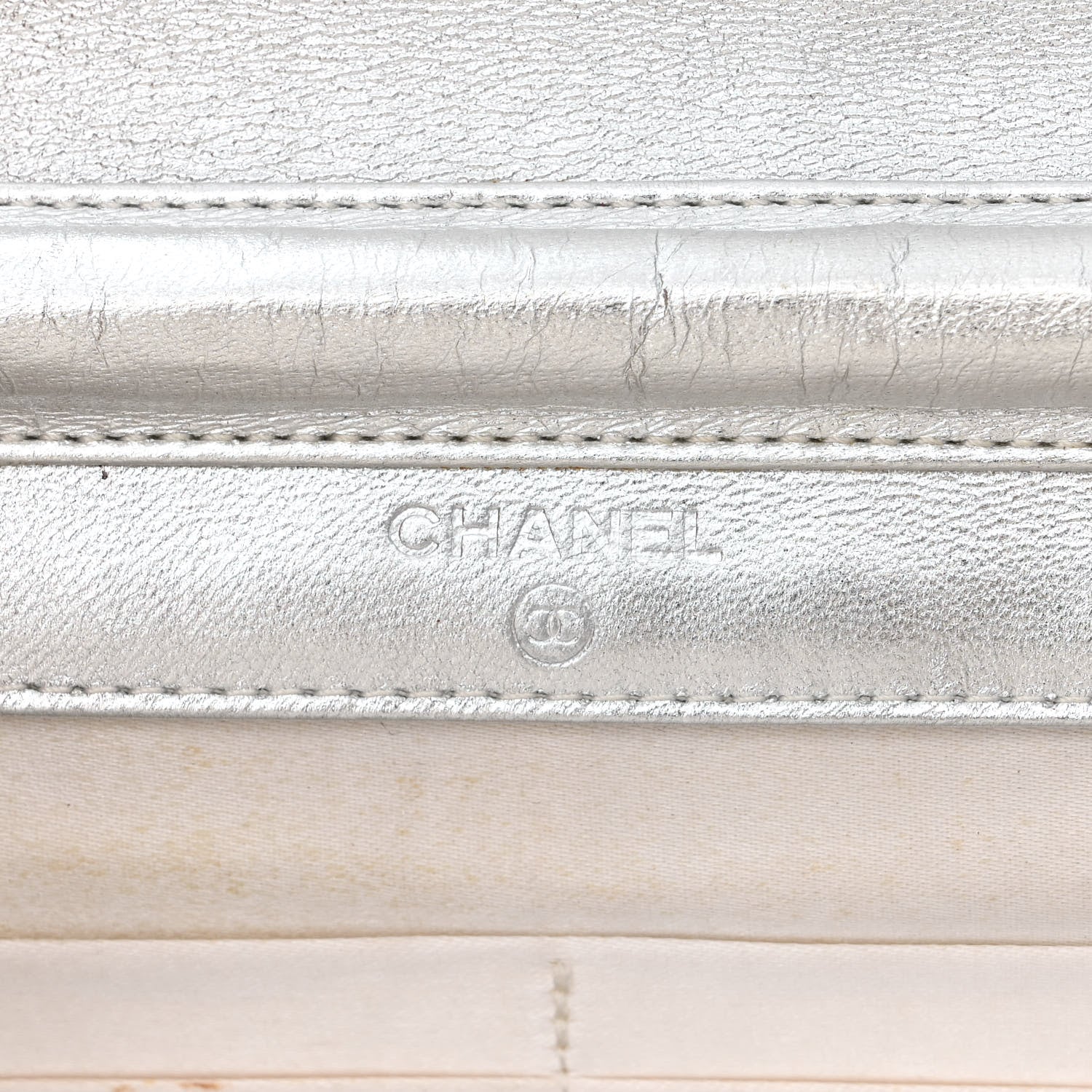 Chanel Nylon Travel Wallet On Chain WOC Metallic Silver 6 of 20
