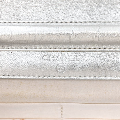 Chanel Nylon Travel Wallet On Chain WOC Metallic Silver 6 of 20