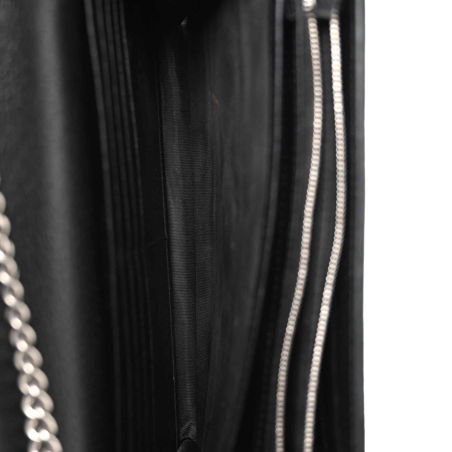 Jacquard Black Denim GG Monogram Mini Dionysus Chain Wallet Black Ivory
