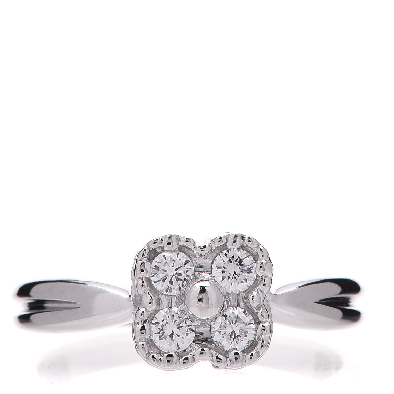 Van Cleef & Arpels 18K White Gold Diamond Arno Ring 54 7 1 of 5