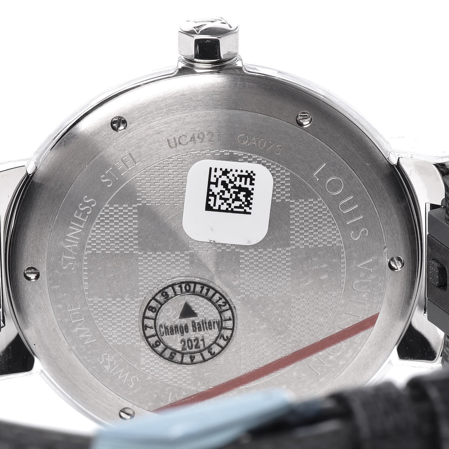 Louis Vuitton Stainless Steel Damier Graphite 41mm Tambour Quartz Watch 5 of 8