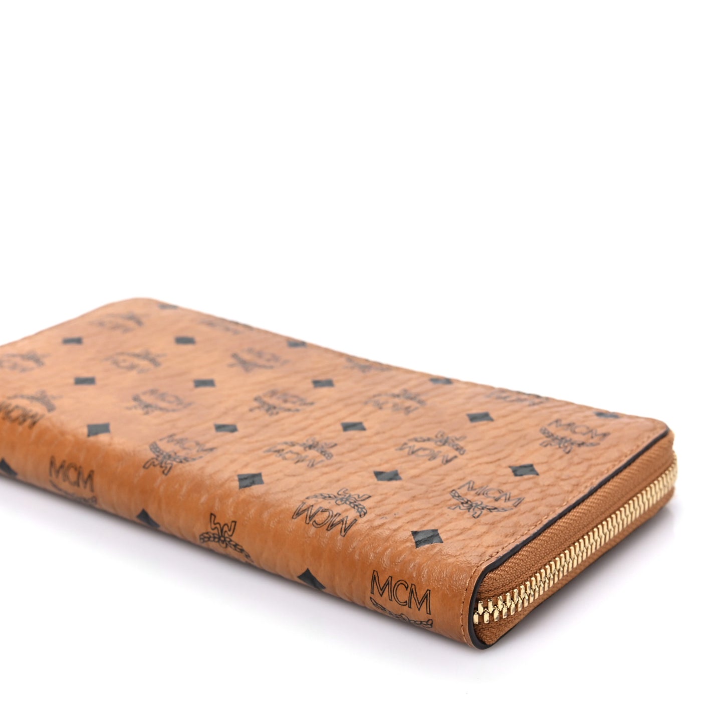 Visetos Large Zip Around Wallet Cognac