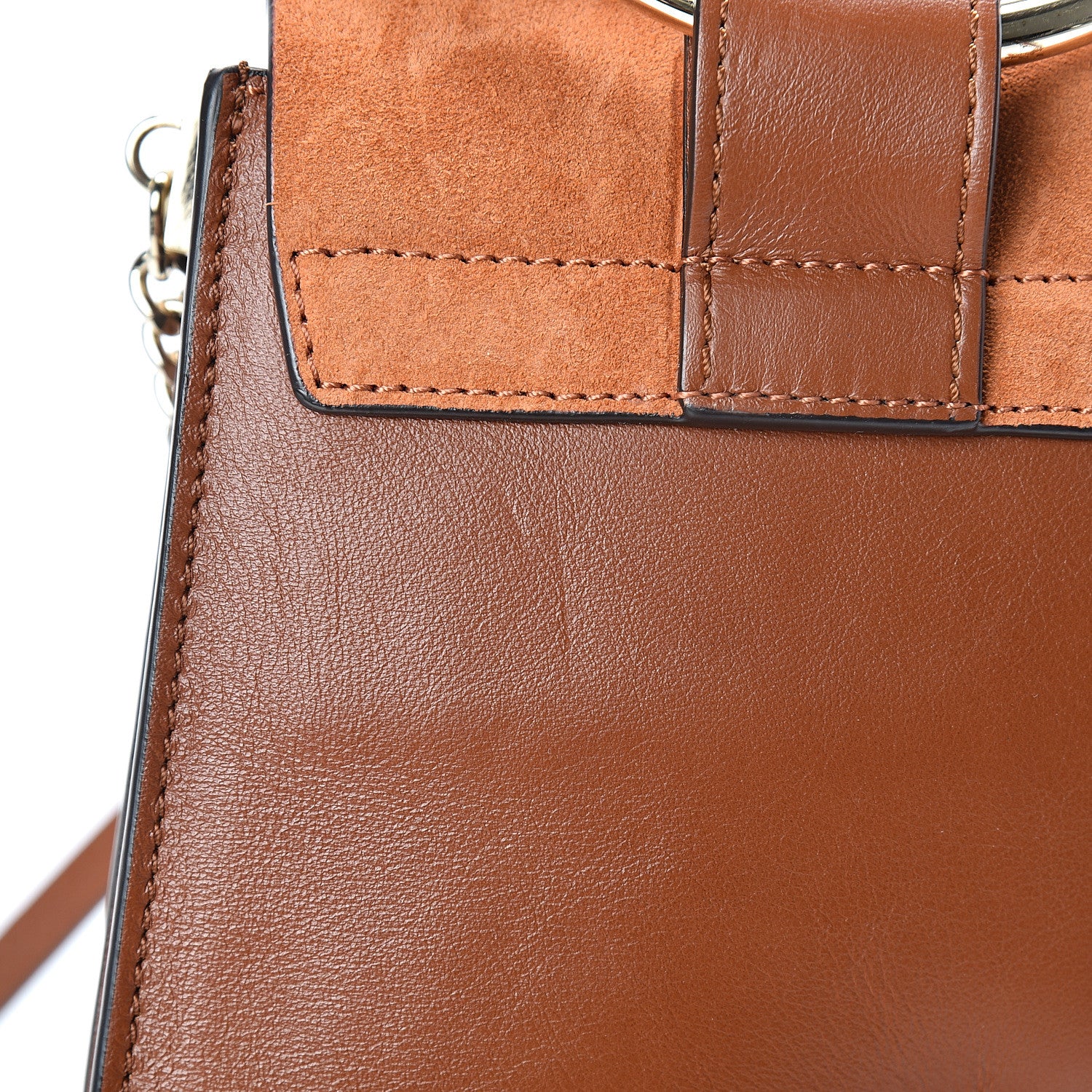Chloe Suede Calfskin Mini Faye Bracelet Bag Tobacco 14 of 15
