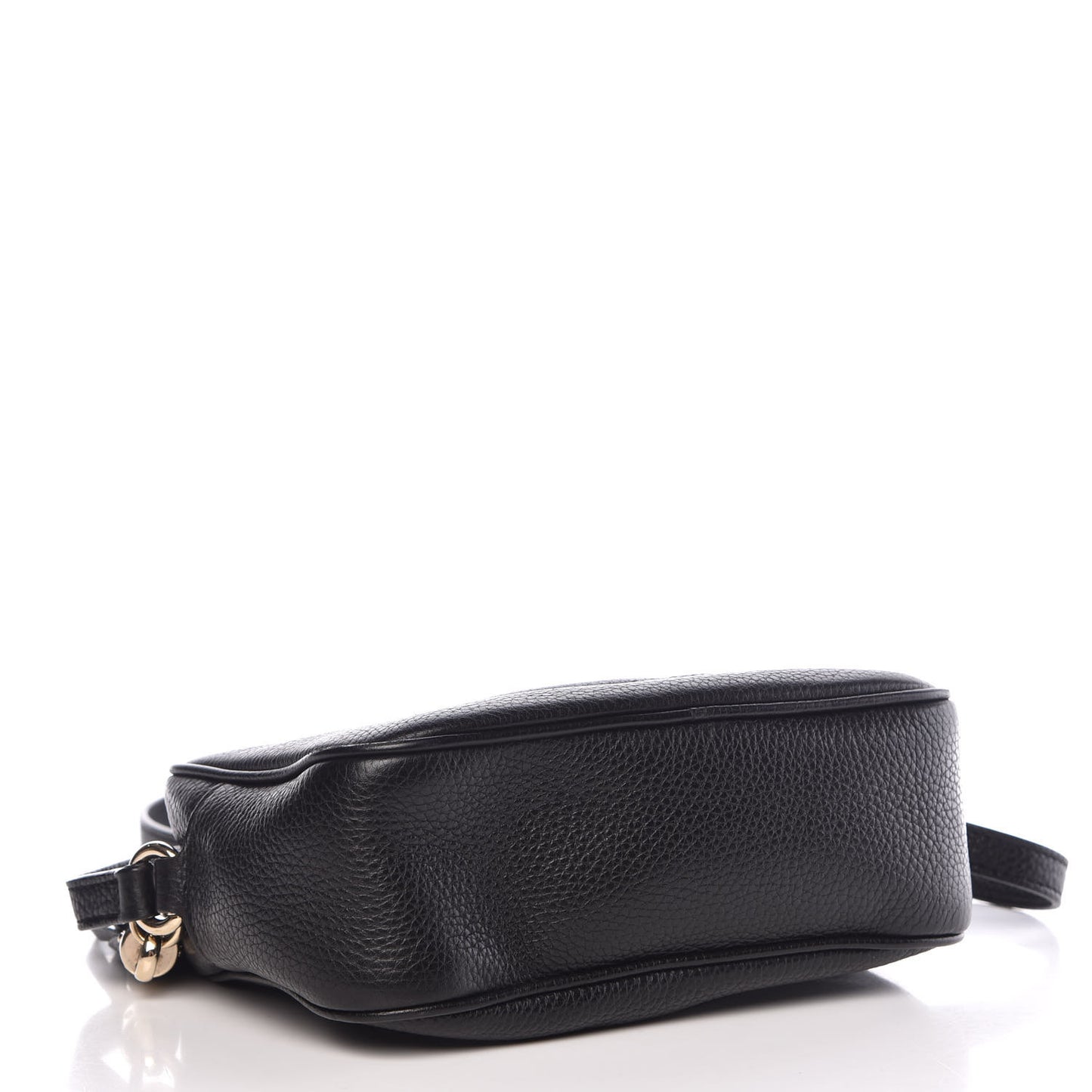 Pebbled Calfskin Small Soho Disco Bag Black