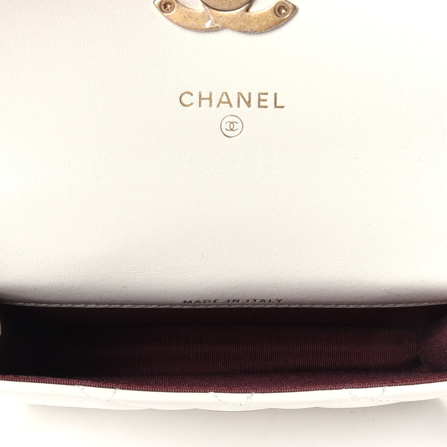 Chanel Calfskin Quilted Perfect Fit Coin Purse With Chain White 6 of 8