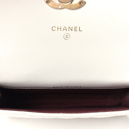 Chanel Calfskin Quilted Perfect Fit Coin Purse With Chain White 6 of 8