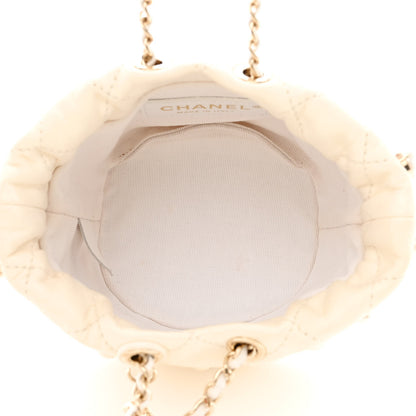 Chanel Lambskin Quilted Pearl Mini About Pearls Drawstring Bag White 5 of 10