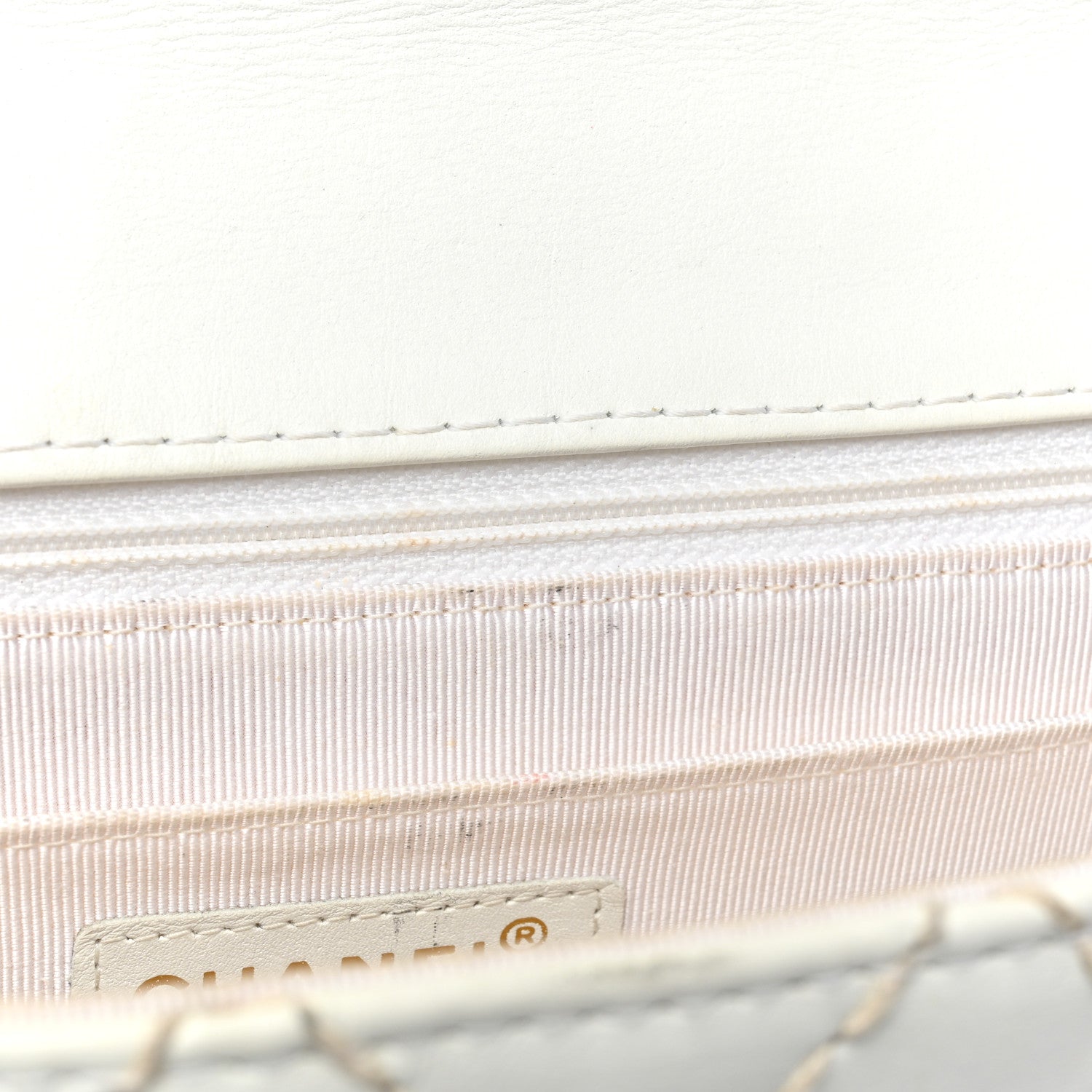 Chanel Calfskin Quilted Medium Wild Stitch Flap White 10 of 19
