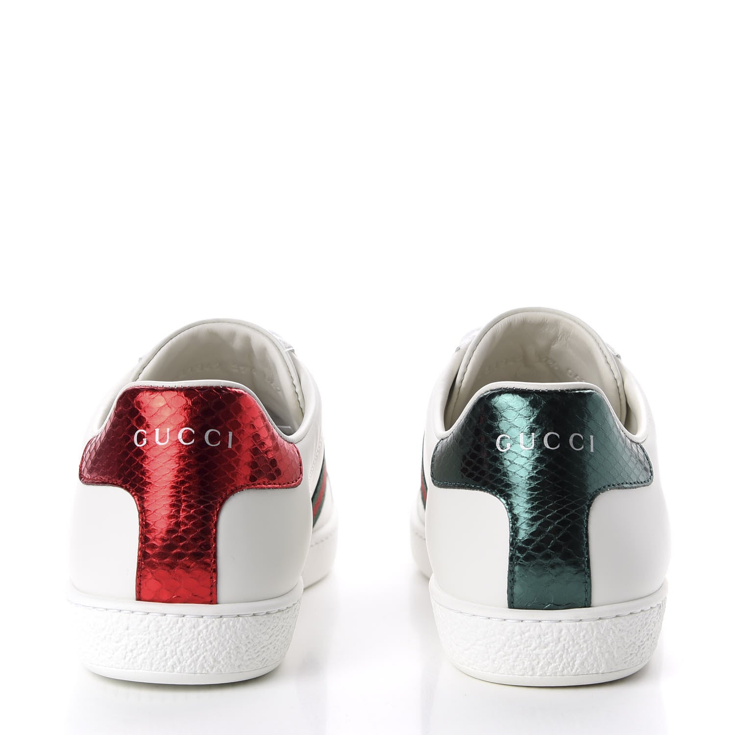 Gucci Calfskin Ayers Bee Embroidered Womens Ace Sneakers 37.5 White Green 6 of 10