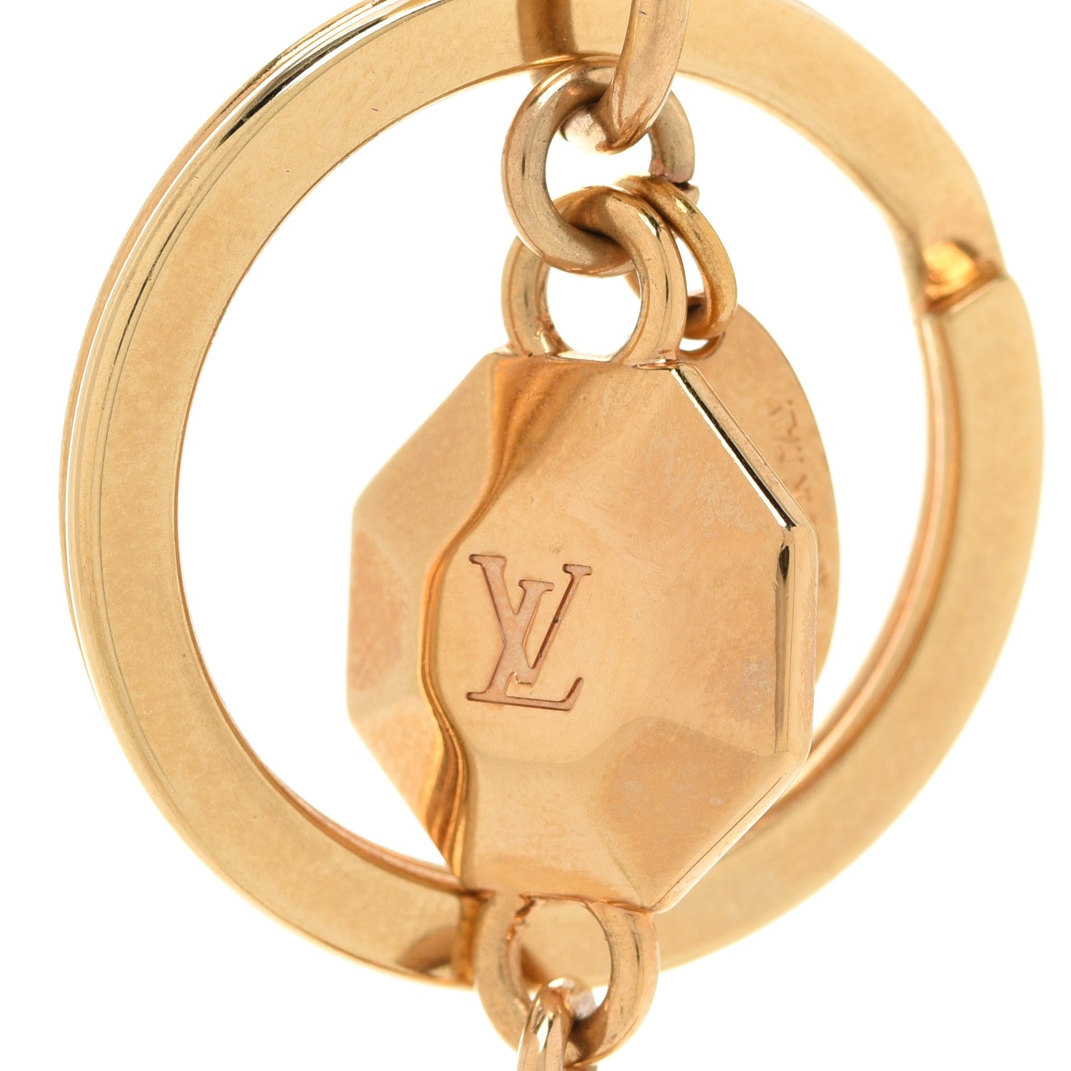 Louis Vuitton LV Facettes Bag Charm Key Holder Gold 3 of 6