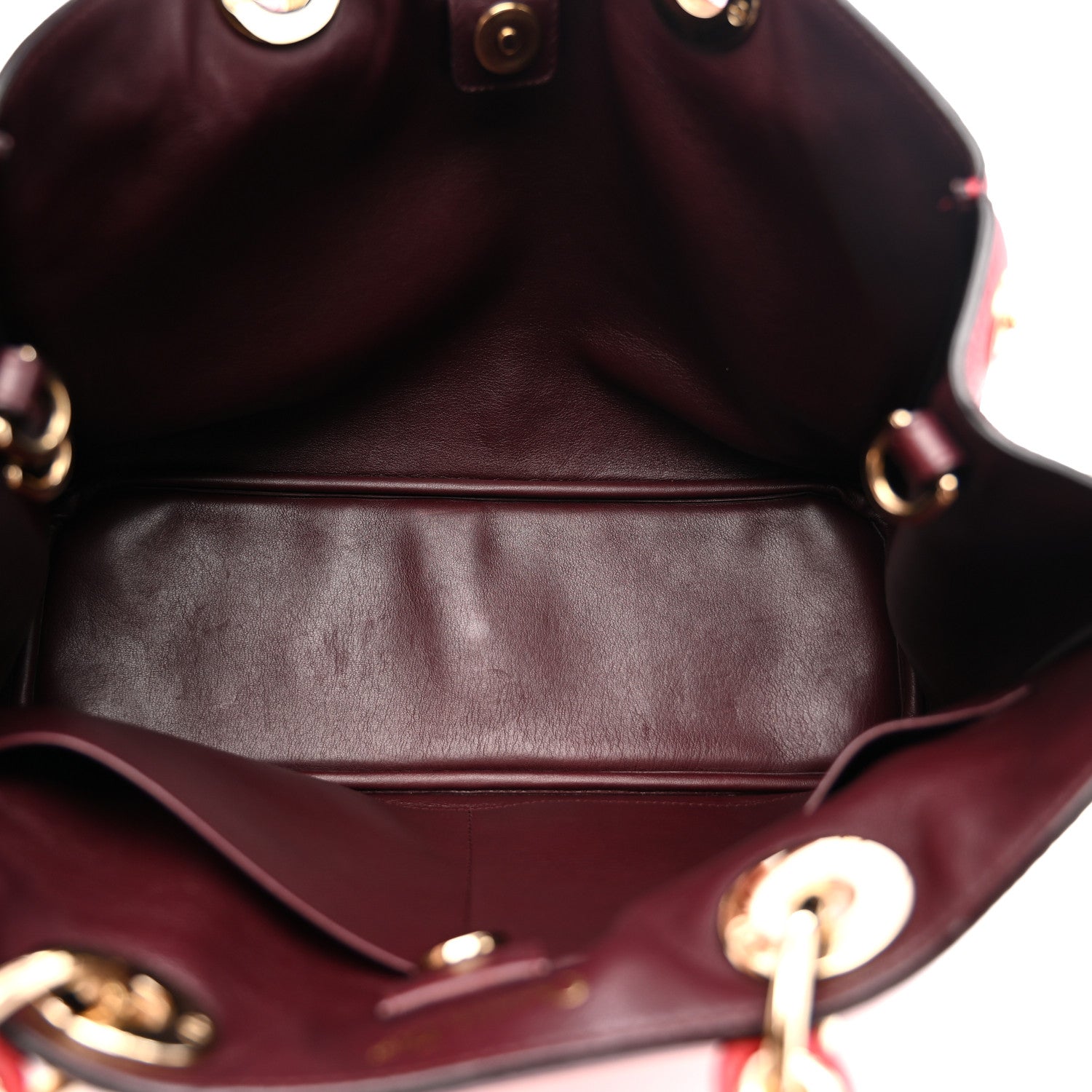 Christian Dior Calfskin Medium Diorissimo Tote Red 6 of 11