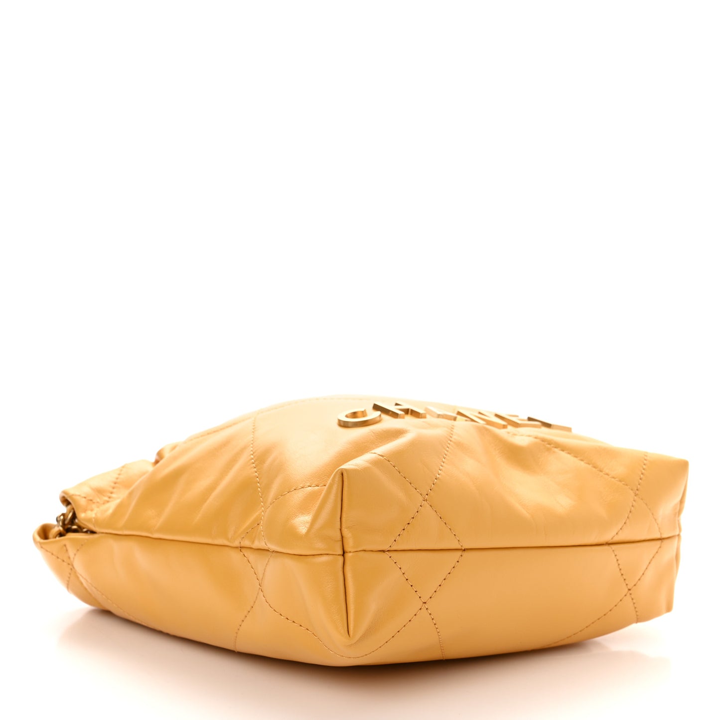 Shiny Calfskin Quilted Mini Chanel 22 Yellow