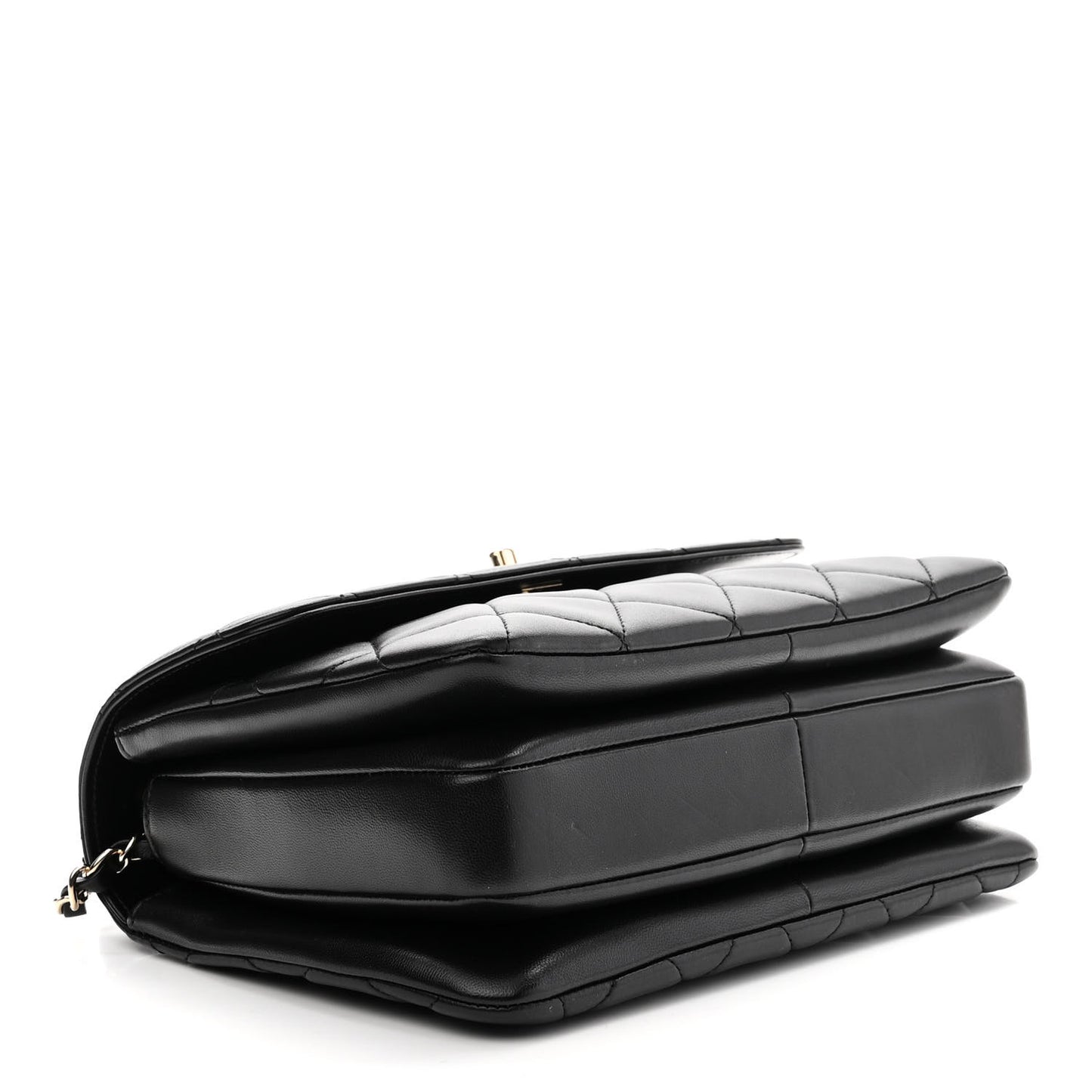 Lambskin Quilted Small Trendy CC Dual Handle Flap Bag Black