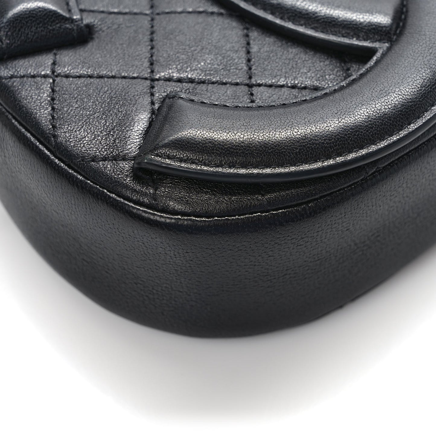 Lambskin Quilted Coco Midnight Camera Case Black