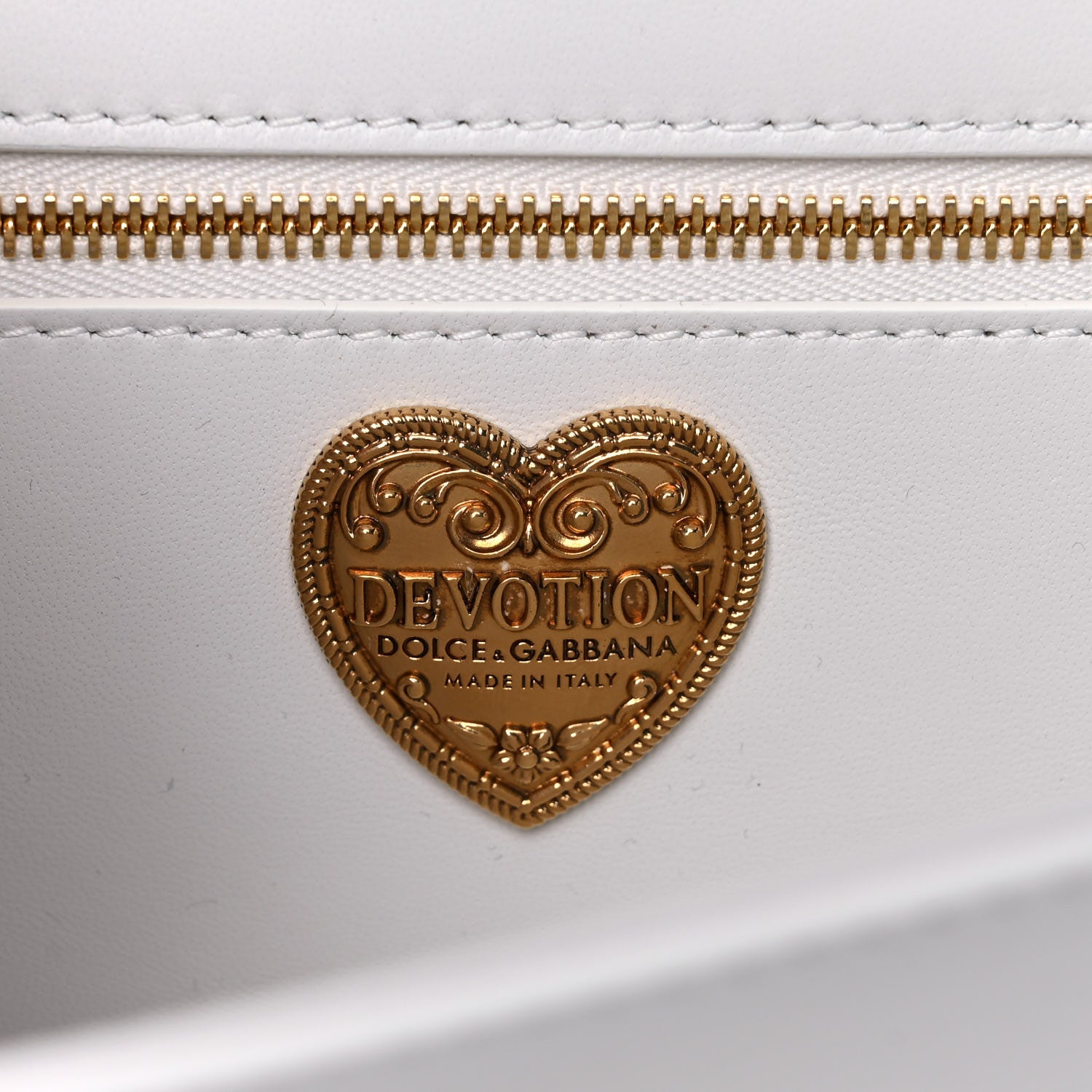 Dolce & Gabbana Calfskin Medium Devotion Crossbody Bag White 6 of 10