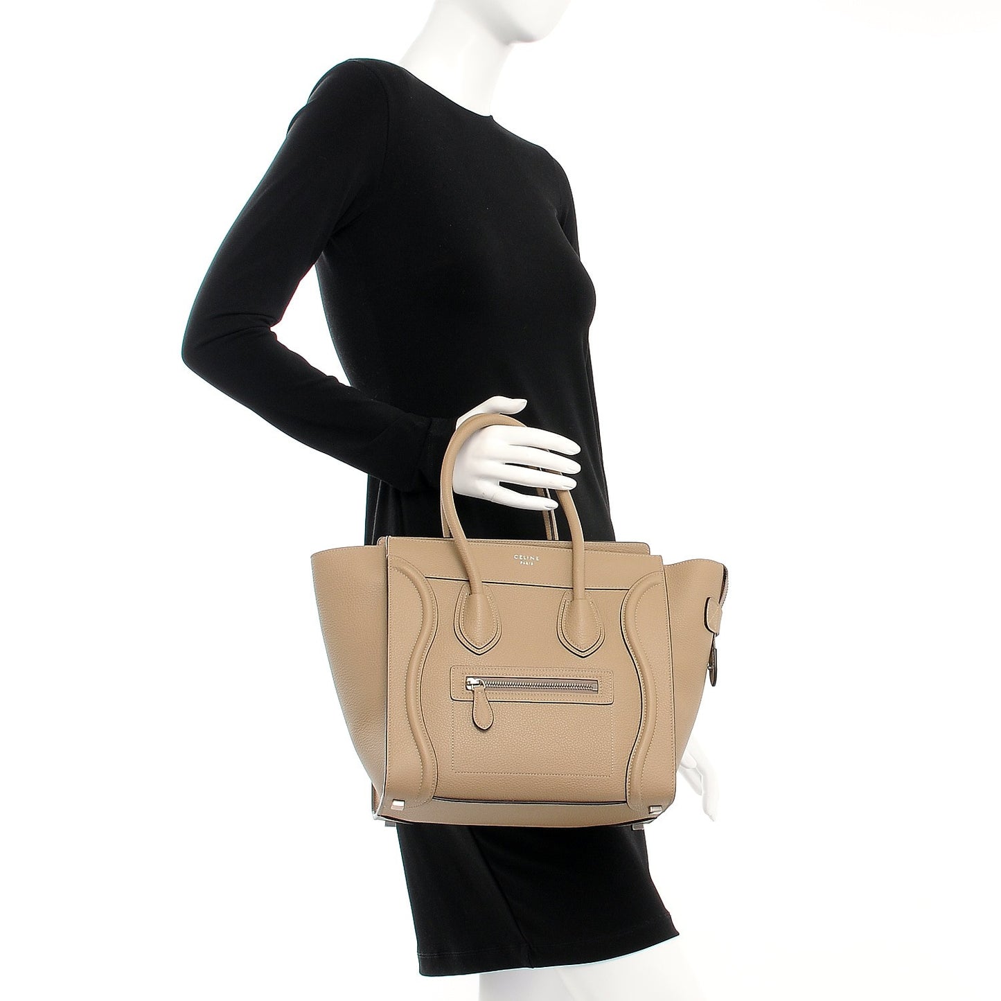 Drummed Calfskin Micro Luggage Dune