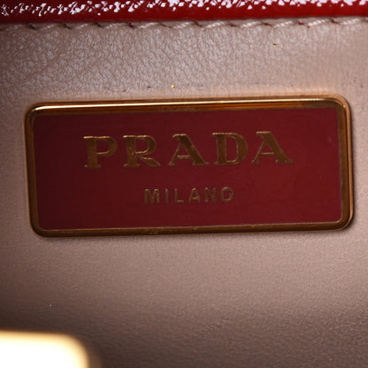 Prada Saffiano Vernice Crystal Pyramid Bag Rosso 8 of 13