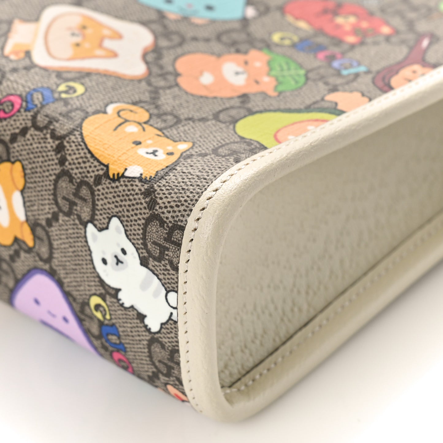GG Supreme Monogram Animal Kawaii Cosmetic Case Multi White