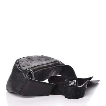 MCM Calfskin Ottomar Monogram Belt Bag Black 3 of 10