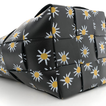 Bottega Veneta Nappa Maxi Intrecciato Daisy Print Small Cassette Bucket Bag Black White Yellow 8 of 10