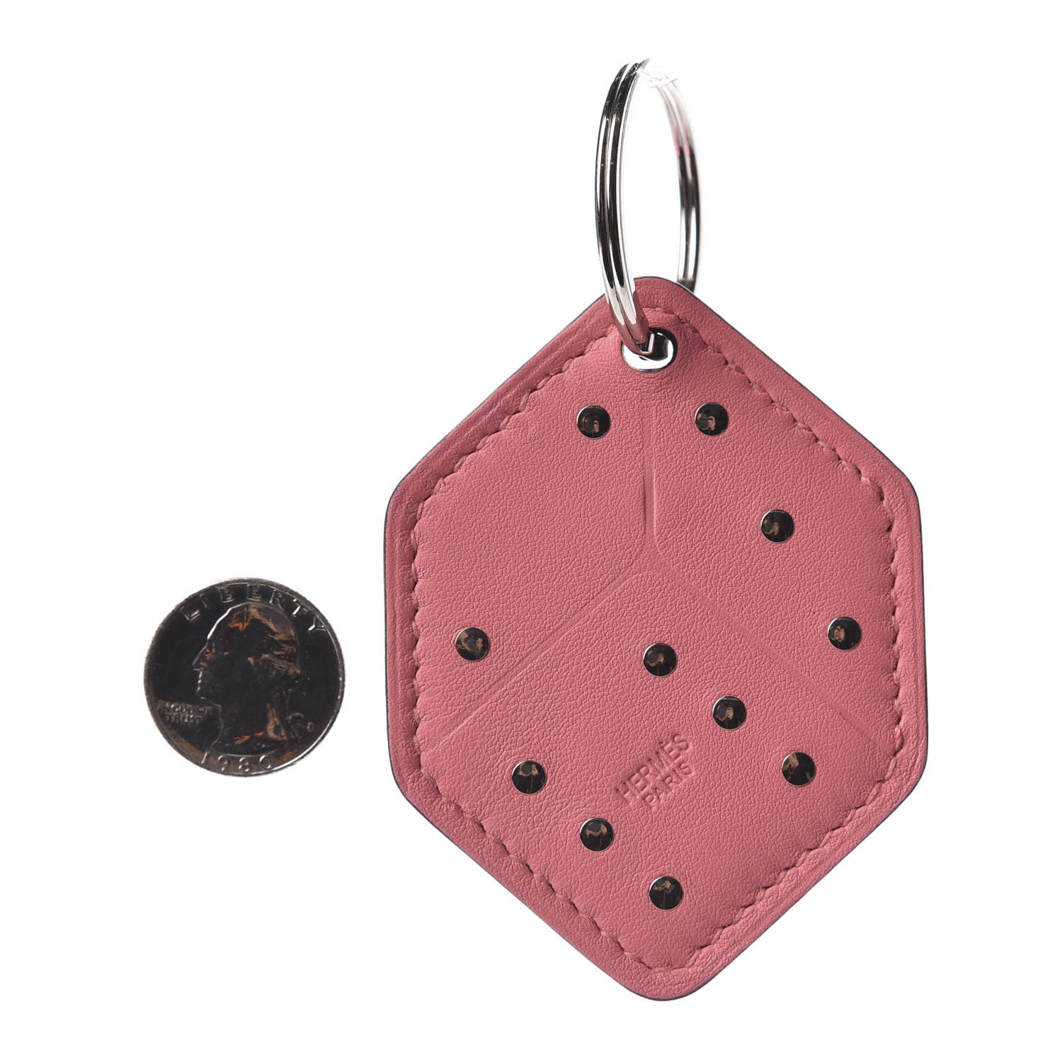 Hermes Swift Dice Key Ring Rose Azalee 2 of 4