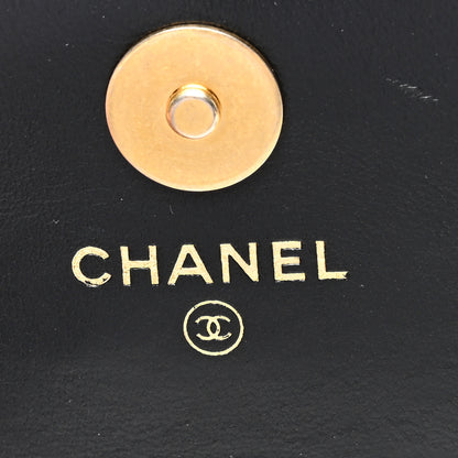 Chanel Lambskin Enamel Quilted Pending CC Card Holder On Chain Black 6 of 10