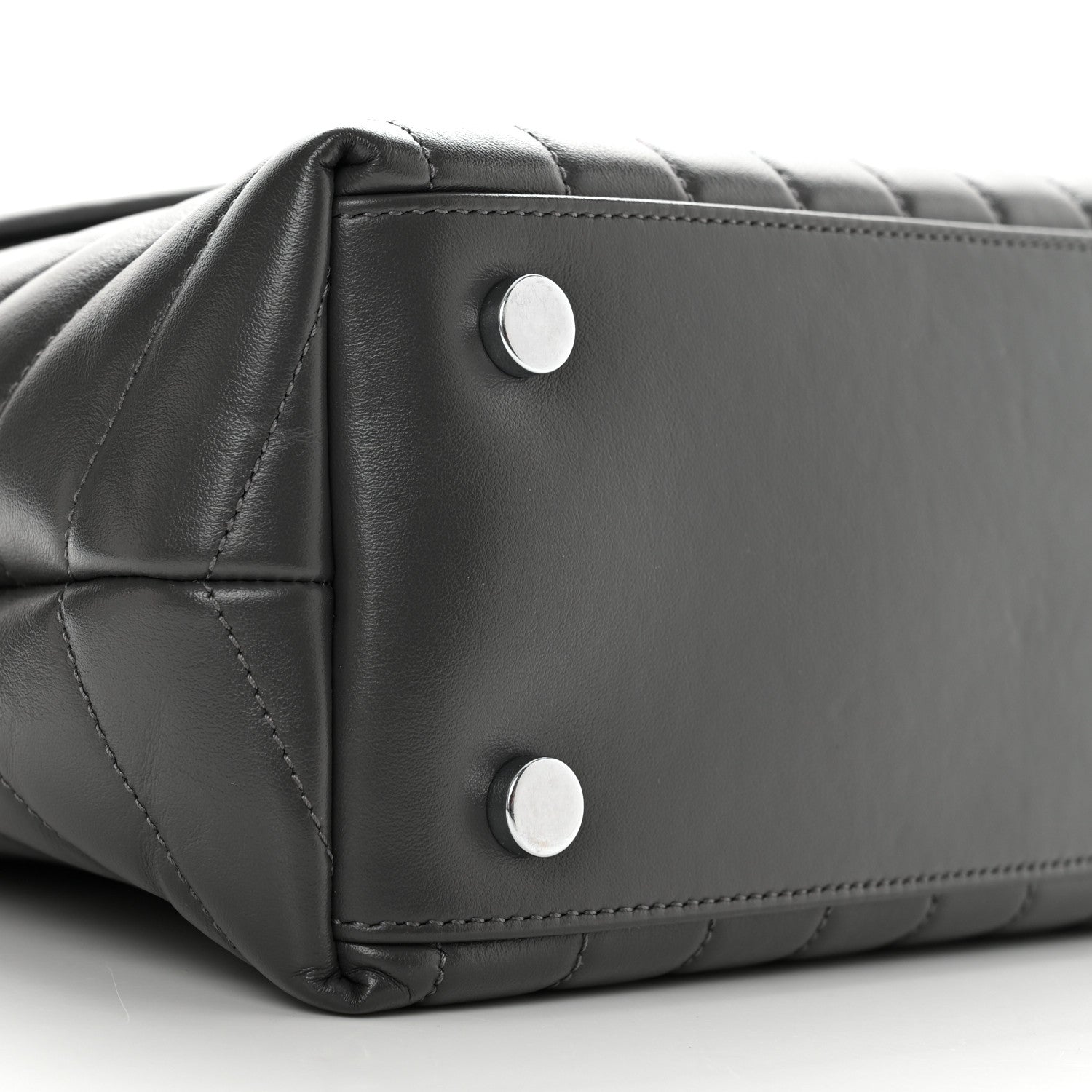 Saint Laurent Calfskin Y Quilted Monogram Medium Loulou Satchel Storm 9 of 10
