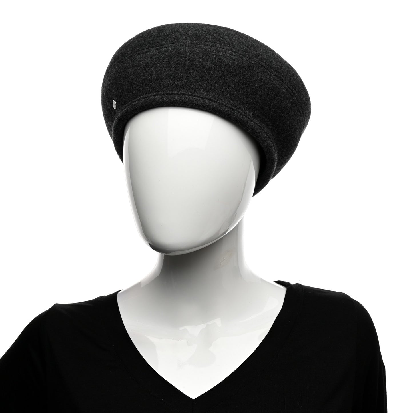 Wool Cashmere Saint Honore Clou De Selle Beret Black