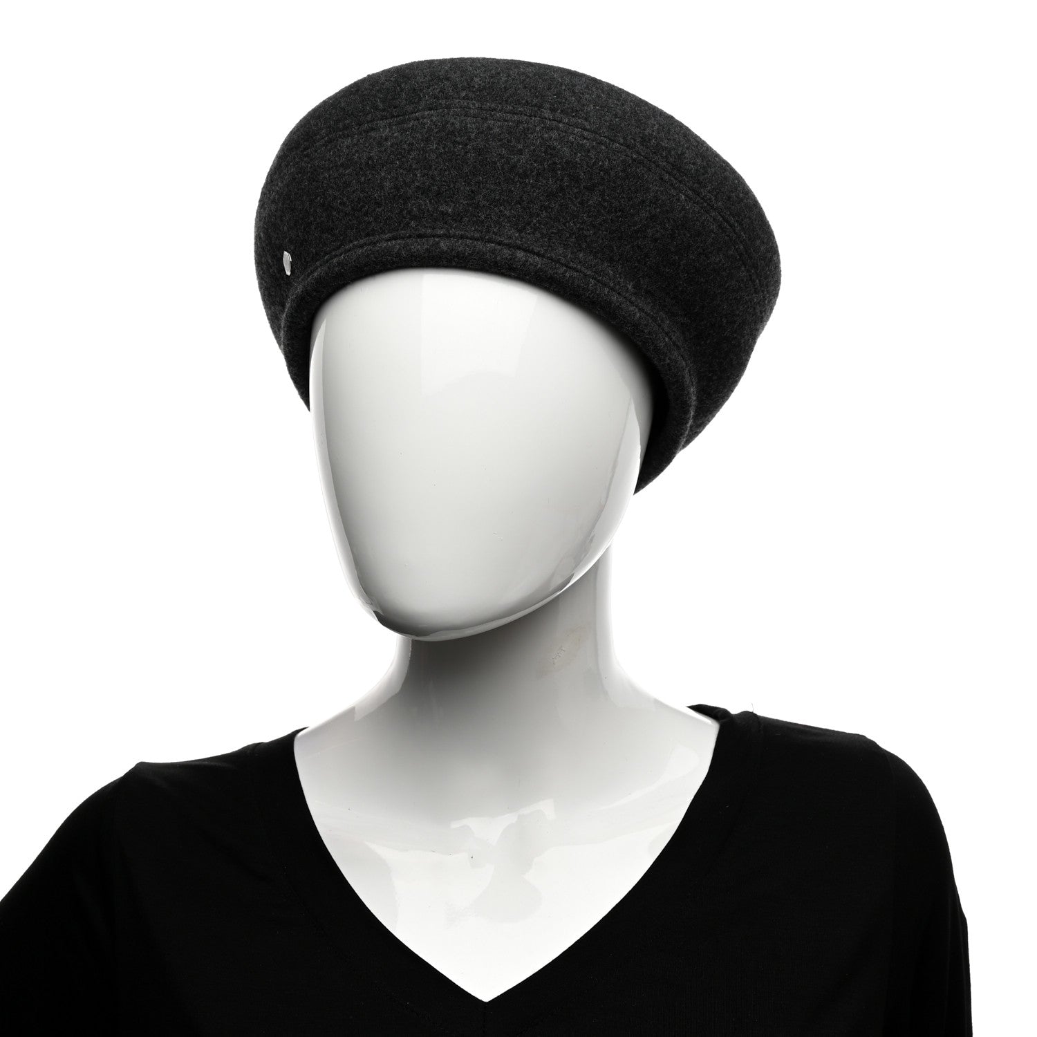 Hermes Wool Cashmere Saint Honore Clou De Selle Beret Black 2 of 8