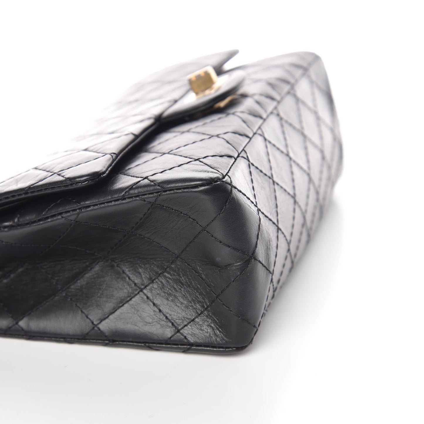 Aged Calfskin Quilted 2.55 Reissue 225 Flap Black