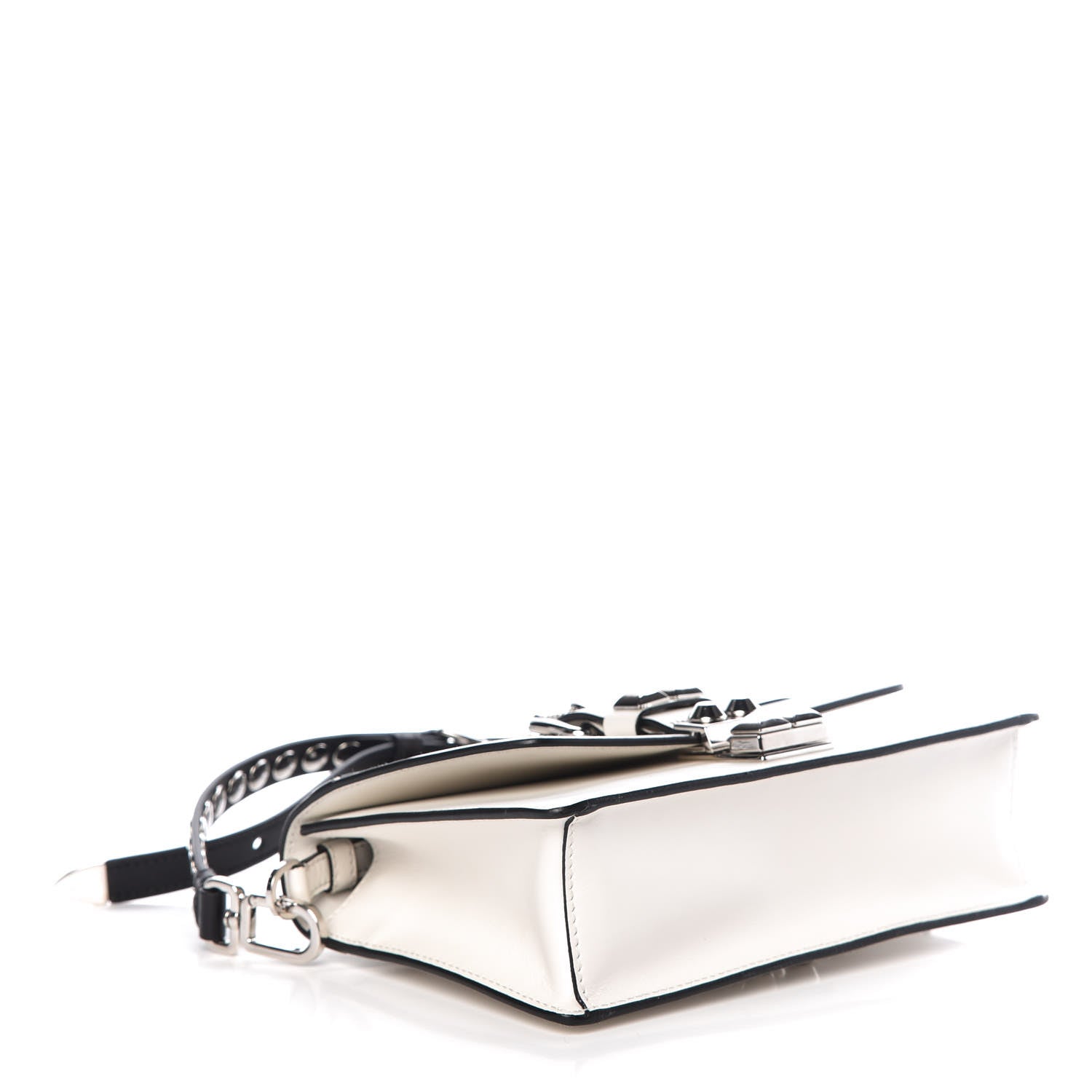Prada Saffiano City Calfskin Studded Small Elektra Shoulder Bag White 4 of 8