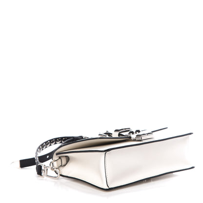 Prada Saffiano City Calfskin Studded Small Elektra Shoulder Bag White 4 of 8