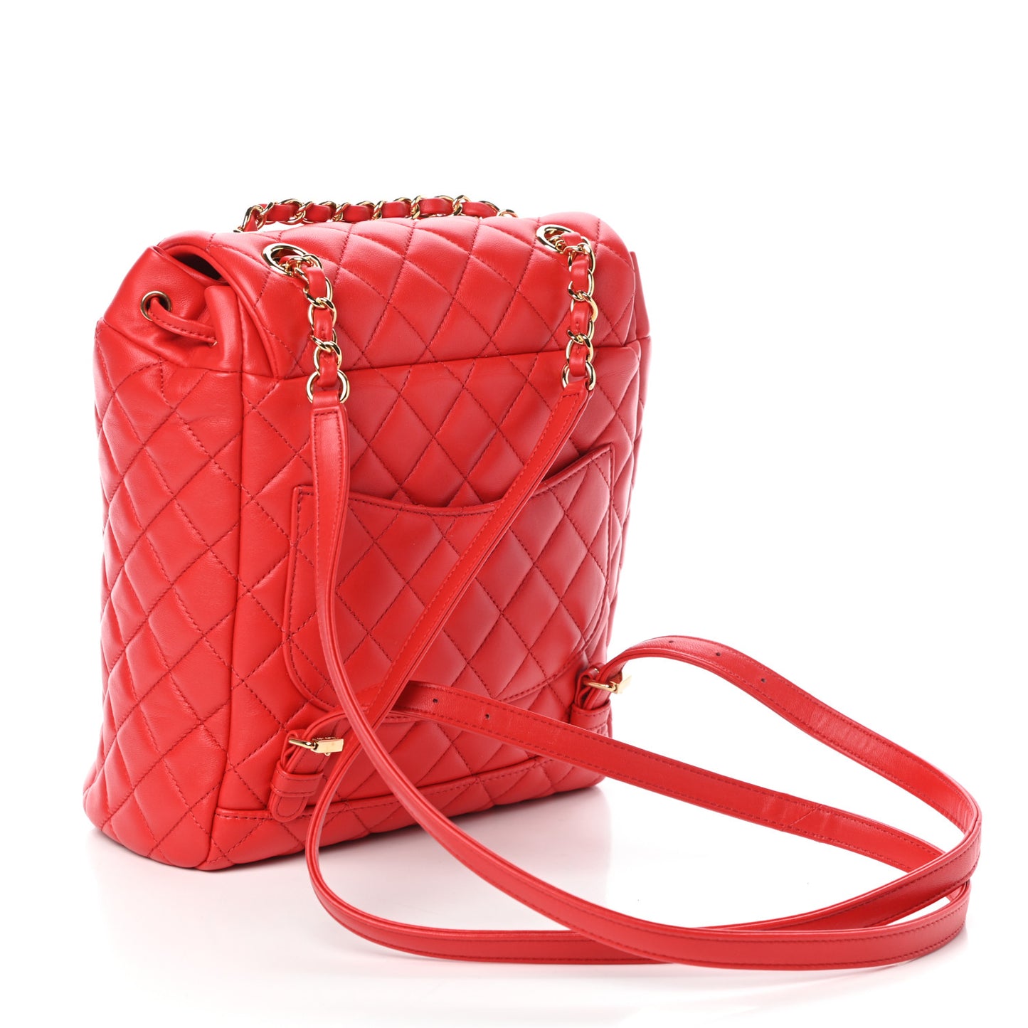 Lambskin Quilted Small Urban Spirit Backpack Red