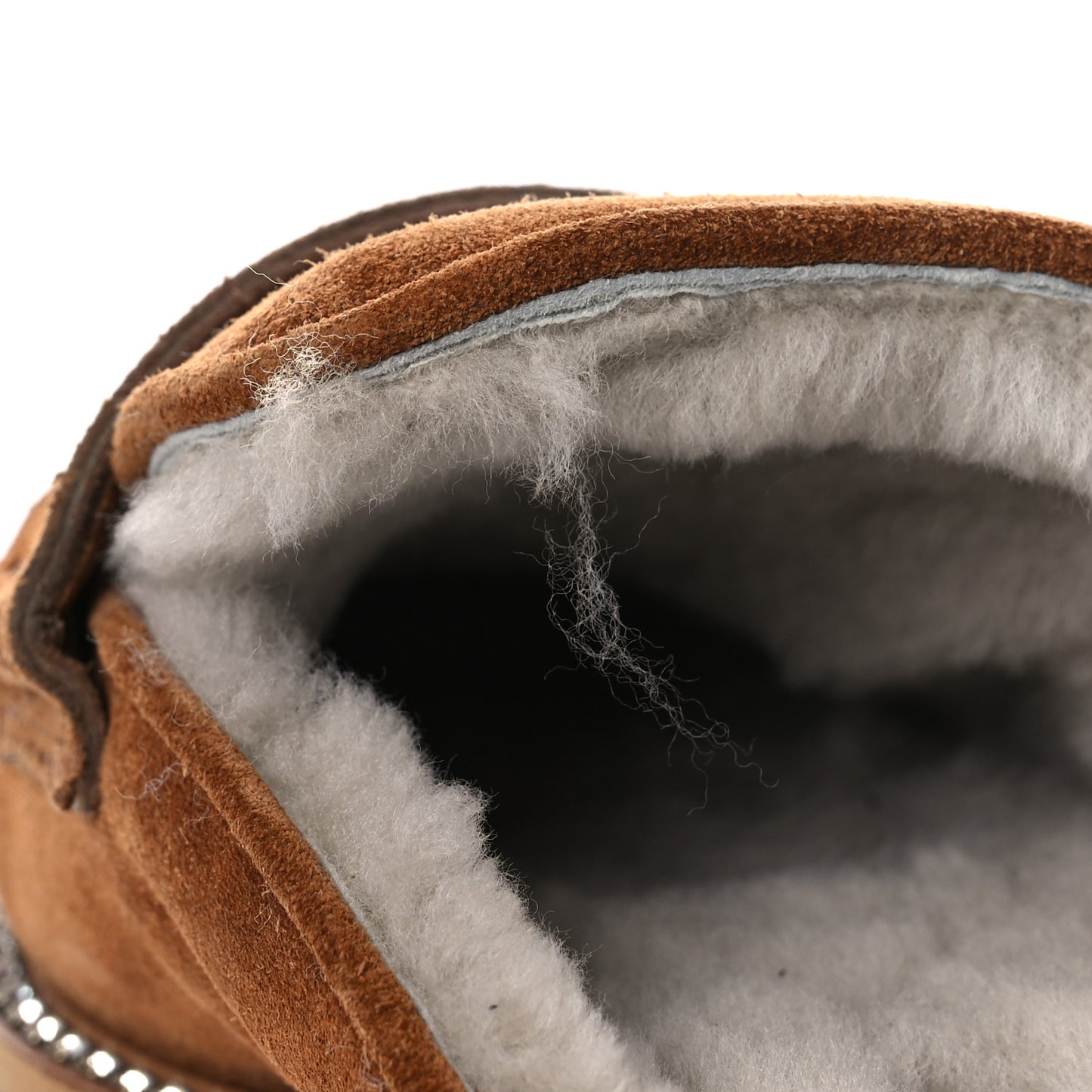 Suede Shearling Ronnie Flat Mules 38 Tan Natural