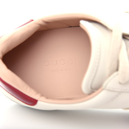 Gucci Calfskin Stripe Womens New Ace Sneakers 35.5 New Mystic White Ecru Red Flame 8 of 11
