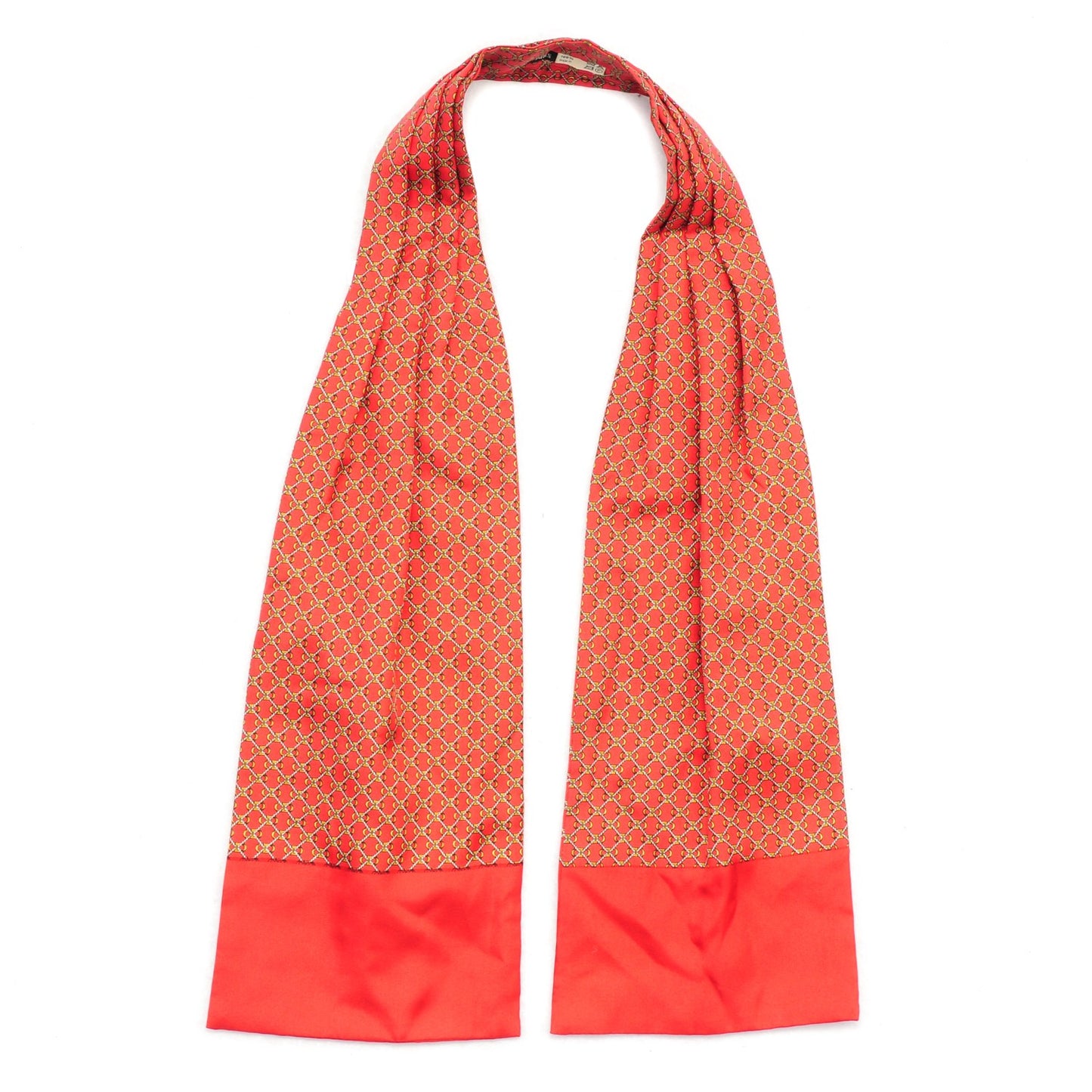 Printed Silk Mens Ascot Red