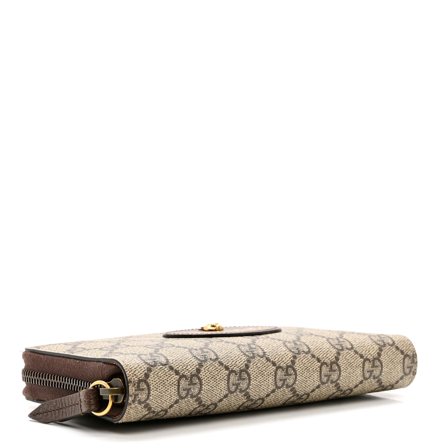 GG Supreme Monogram Neo Vintage Zip Around Wallet Beige Crop New Acero