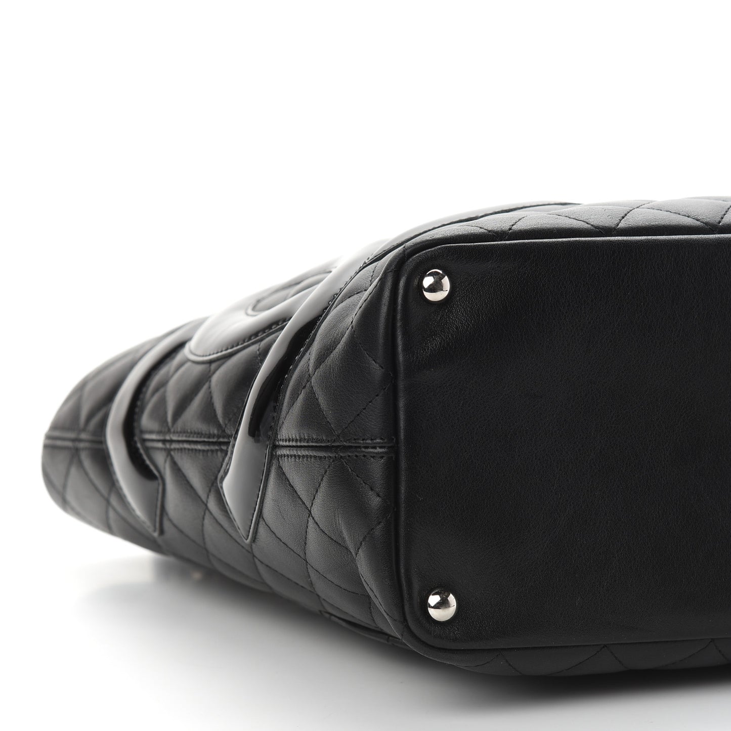 Calfskin Quilted Medium Cambon Tote Black