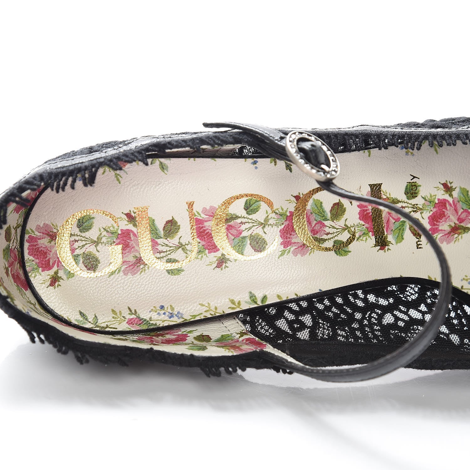 Gucci Lace Pizzo Venice Pumps 38.5 Black 6 of 8