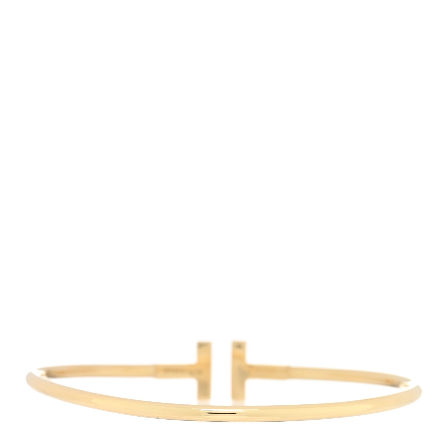 Tiffany 18K Yellow Gold Diamond T Wire Bracelet 2 of 4