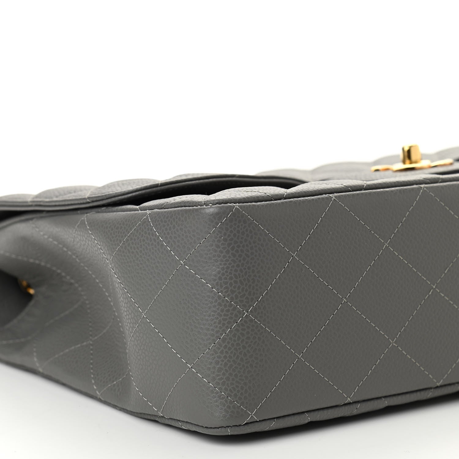 Chanel Caviar Quilted Jumbo Single Flap Grey 9 of 10