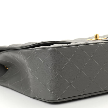 Chanel Caviar Quilted Jumbo Single Flap Grey 9 of 10