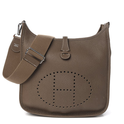 Hermes Taurillon Clemence Evelyne III PM Etoupe 2 of 10