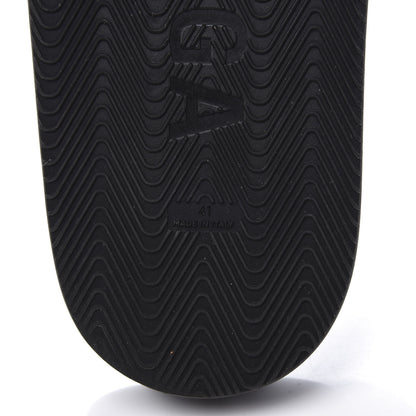 Balenciaga Nappa Allover Logo Embossed Womens Pool Slide Sandals 41 Black White 9 of 11