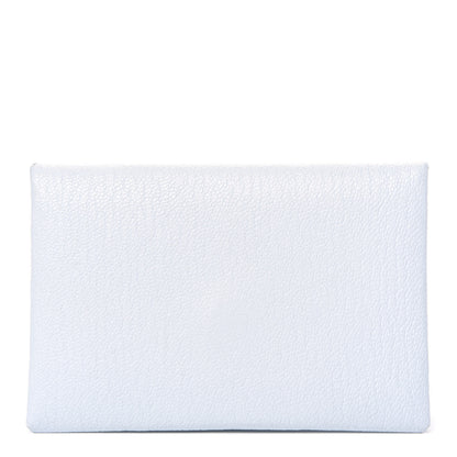 Hermes Chevre Mysore Verso Calvi Card Case Bleu Brume Brique 1 of 7
