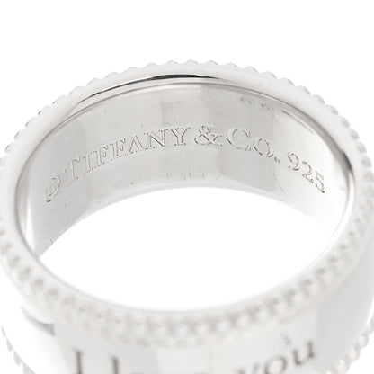 Tiffany Sterling Silver Milgrain I Love You Band Ring 48 4.5 4 of 5