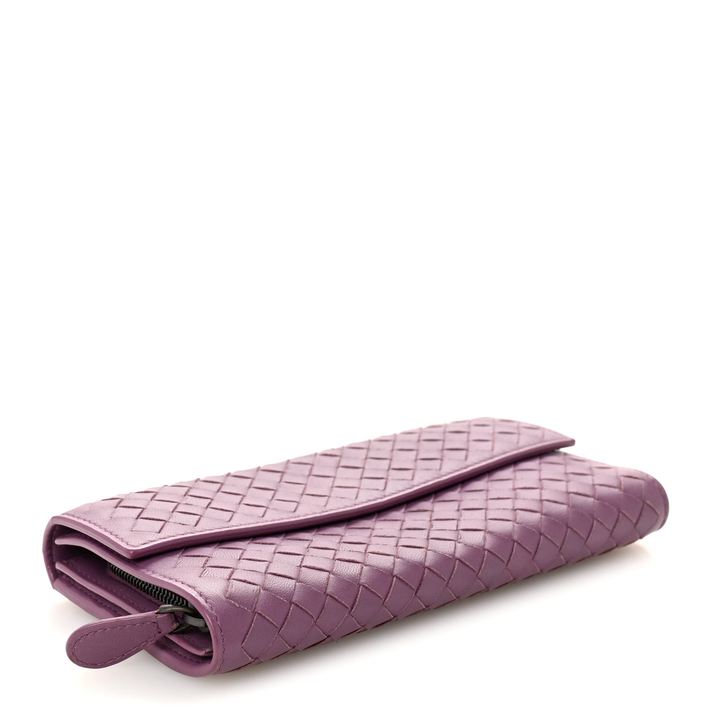 Nappa Intrecciato Continental Flap Wallet Lilac