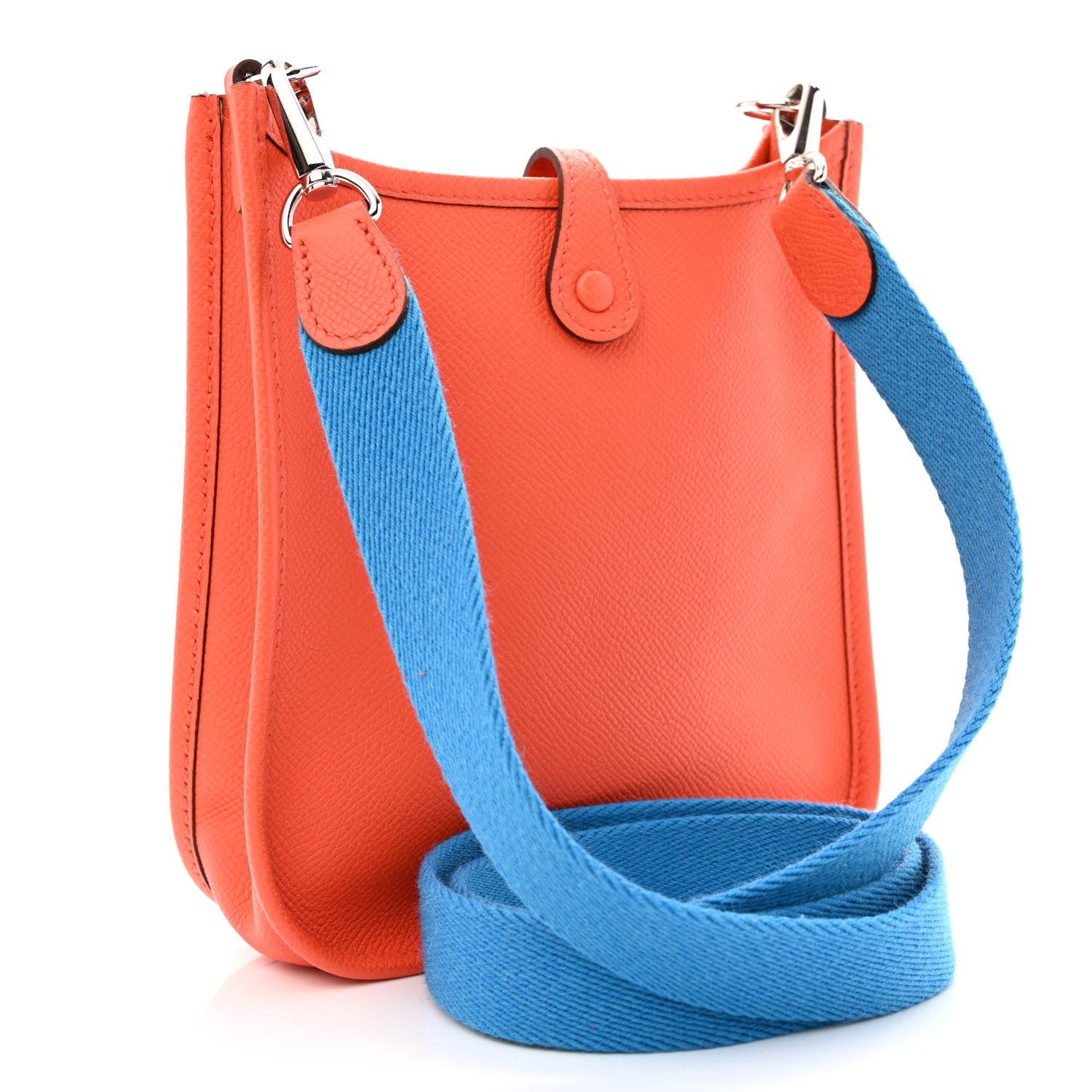 Hermes Epsom Amazone Evelyne TPM Orange Poppy Bleu Zanzibar 3 of 10